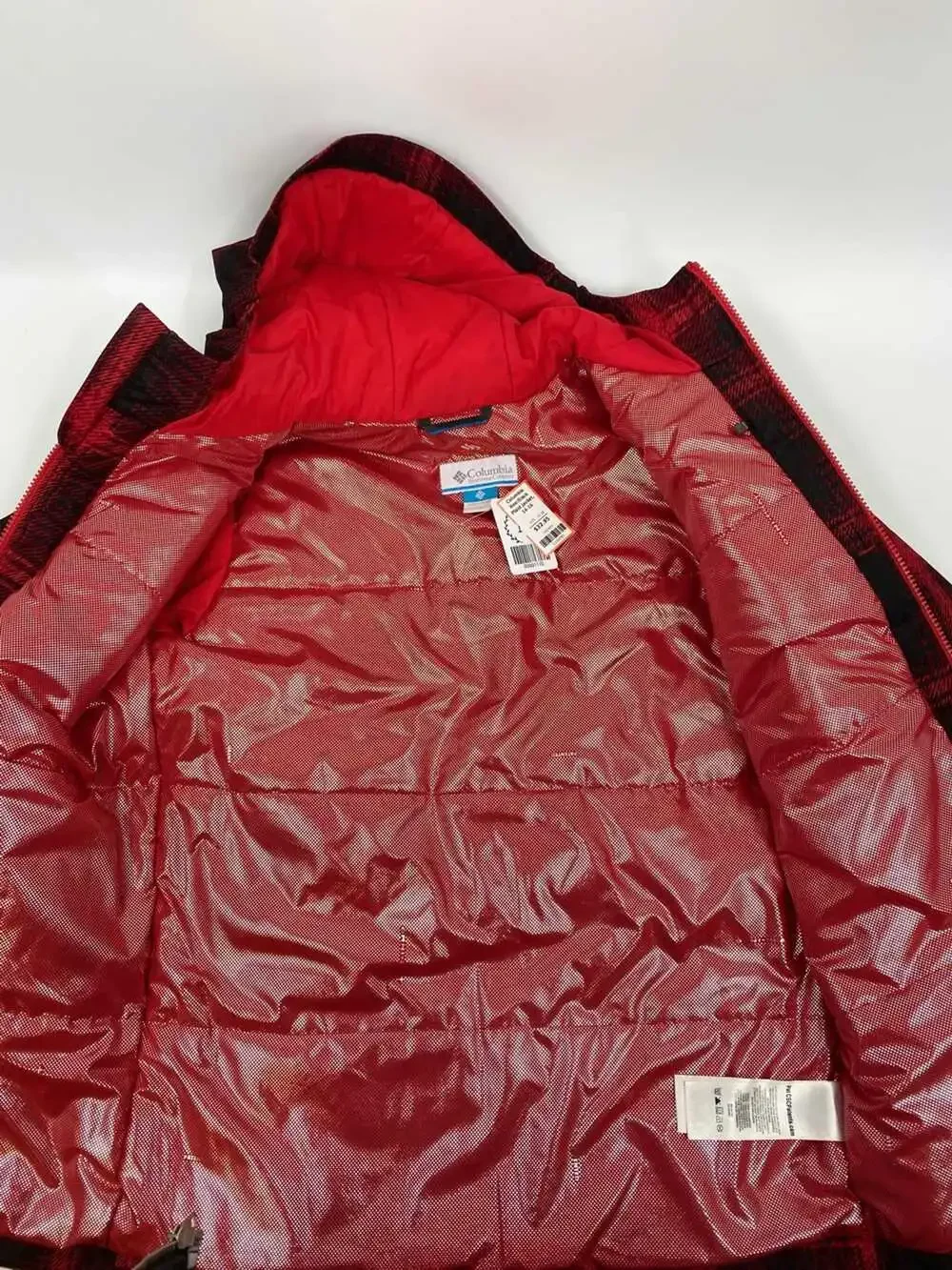 Columbia Boys Puffer Jacket Black Plaid | 14 Regular